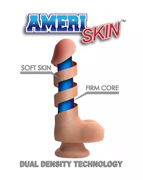 USA Cocks 8 Inch Ameriskin Dildo - Medium Skin Tone
