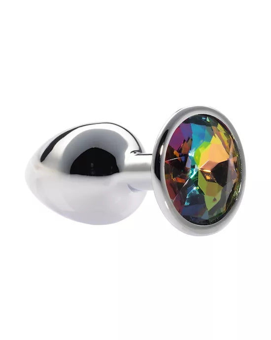 Kink Range Alloy Gem Butt Plug - 2.8 Inch - Eye catching gem
