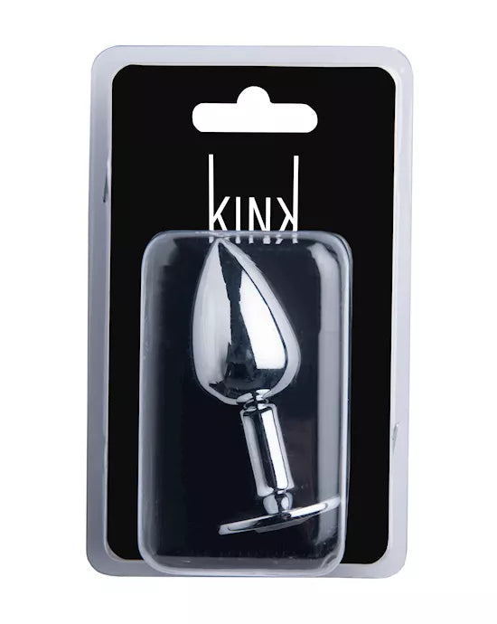Kink Range Alloy Love Heart Gemmed Butt Plug - 3.2 Inch - Purple Gem
