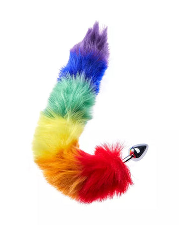 Kink Range Tail Butt Plug - 2.9 Inches - Rainbow tail